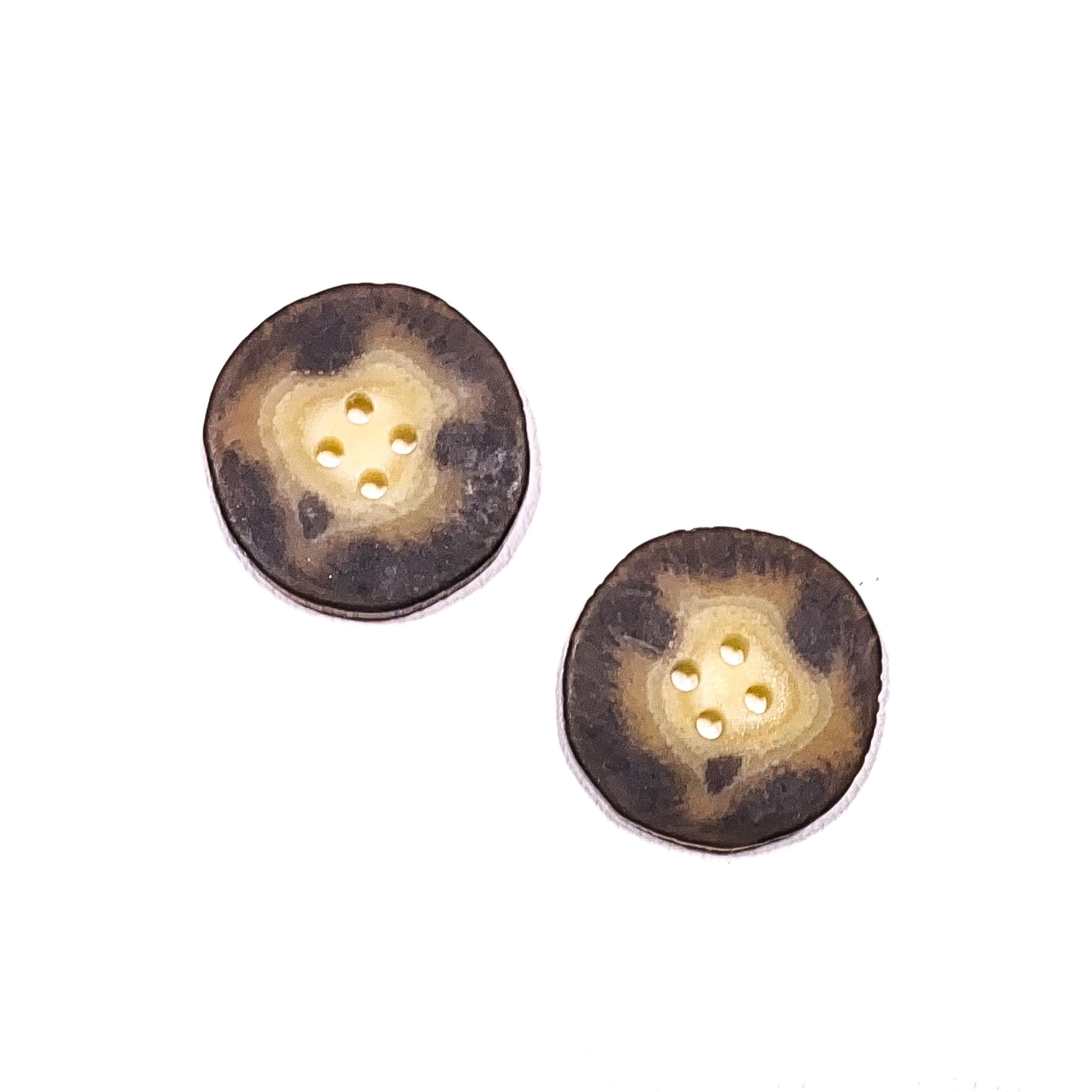 Silver Buttons with Irregular Stripes, Large - Set of 3 – Edgewood