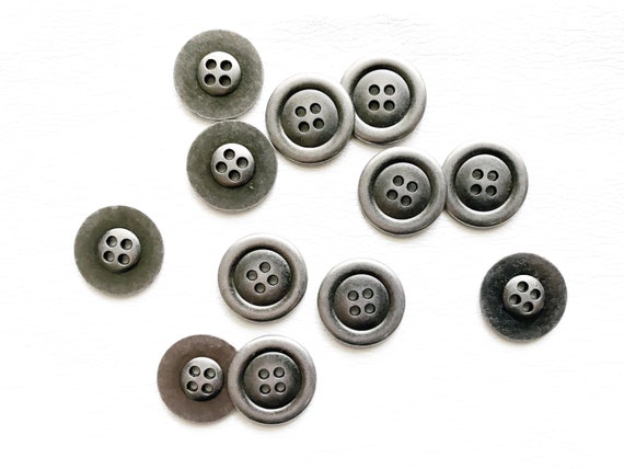 Bouton Ancien Collection 1900 - Métal Argenté, 13 Mm, Fabrication Française