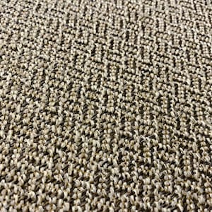 1/2 YD&quot; PIECE Chenille Herringbone Decor Weight - Beige / Gray / Neutral - Thick Fused Backing - Lifestyle Upholstery Fabric Remant [F1021]