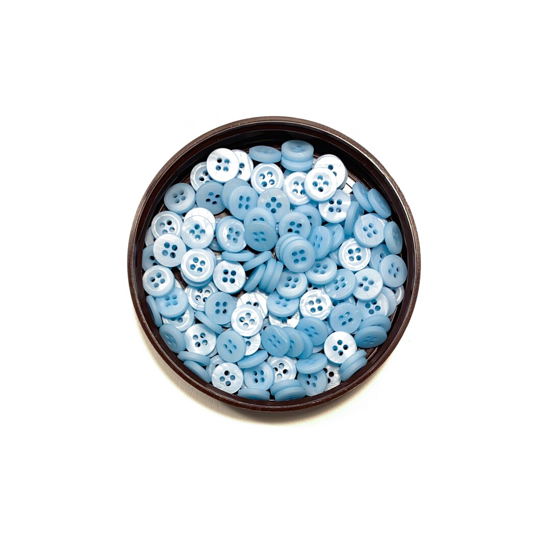 10.5mm Chambray/light Blue Buttons: 7/16" Vintage 70s Deadstock Shirt ...
