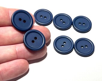 Kobaltblauwe knopen 19 mm: 3/4" matte vintage harsknopen uit de jaren 60 (set van 4-24)