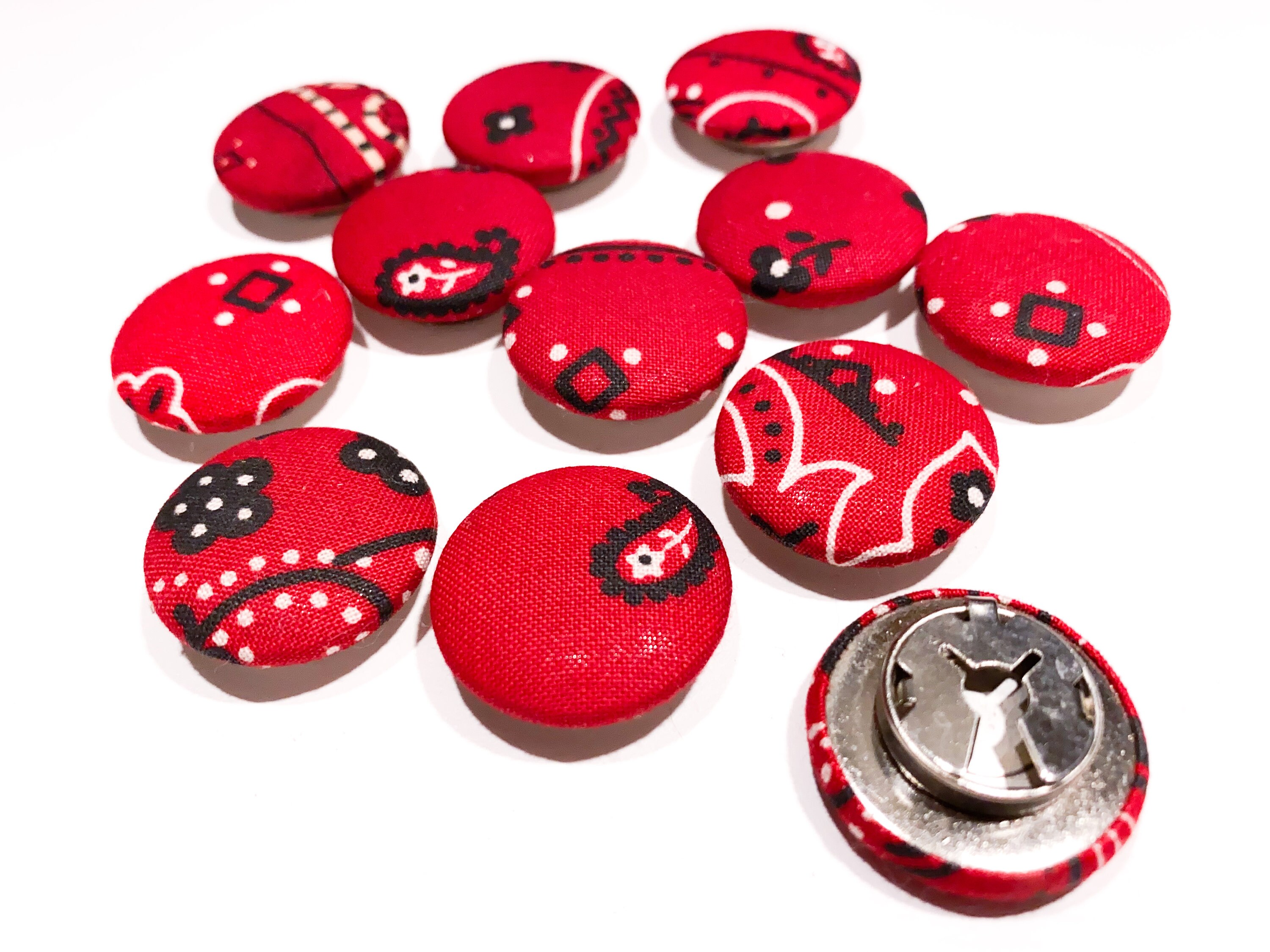 Set of 12 Snap On Button Covers 1 1/8 Fabric Covered Etsy
