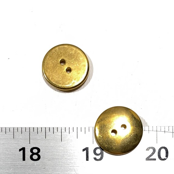 Set of 7 Shiny Gold 19mm Metal Coated Buttons - 3/4
