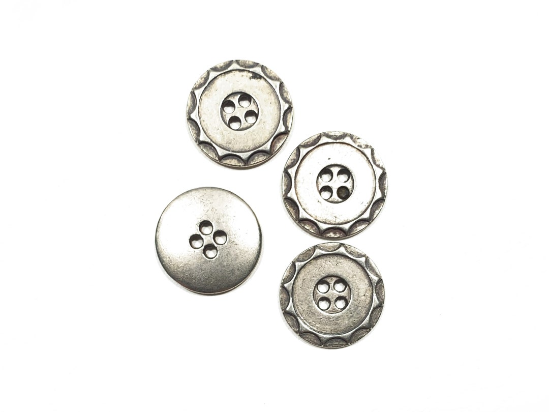 Set of 7 Cast Metal 23mm Buttons: 7/8