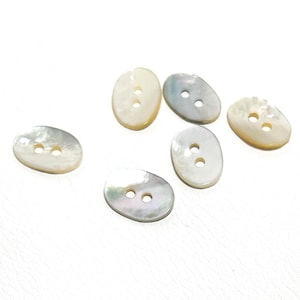 15 mm Ovale Perlmutt Knöpfe: 5/8" Vintage irisierende Perlmutt Knöpfe (Set von 2-24)