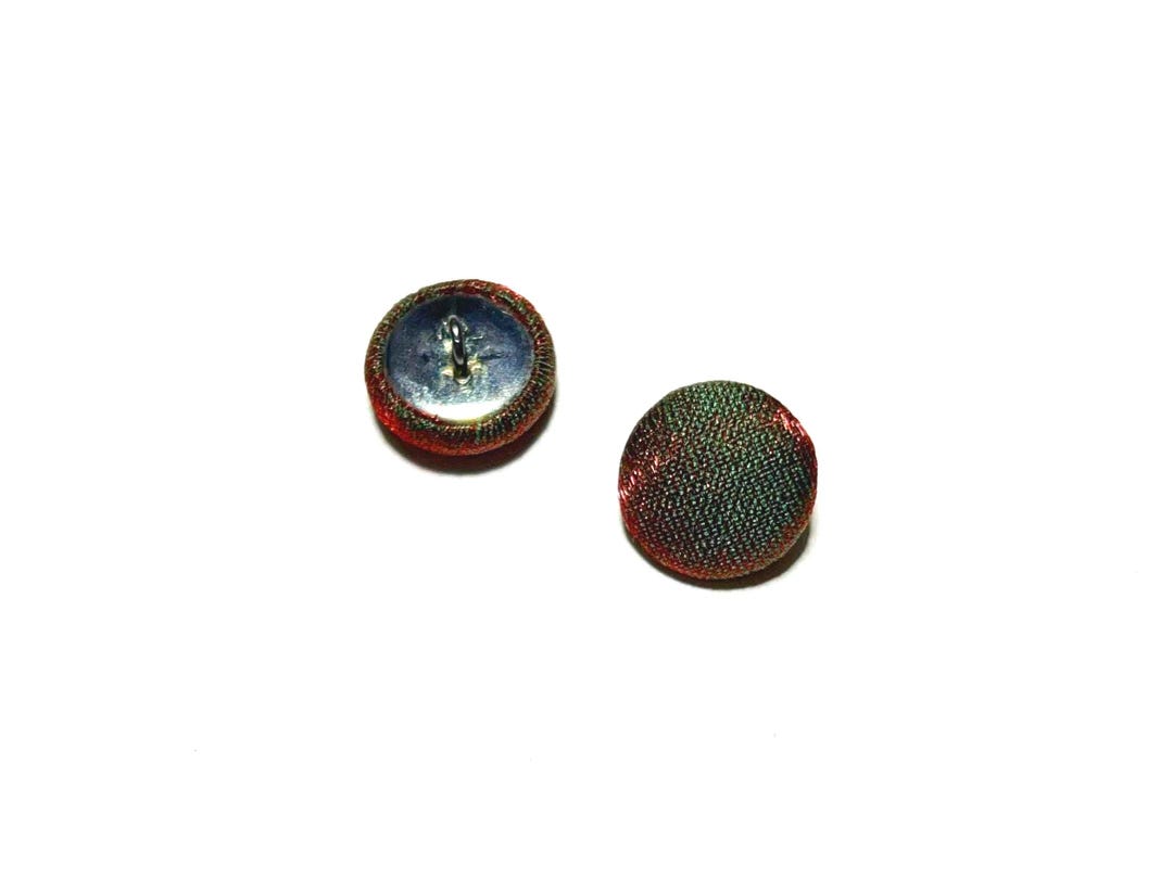 12.5mm Cotton Fabric Wire Shank Buttons: 1/2