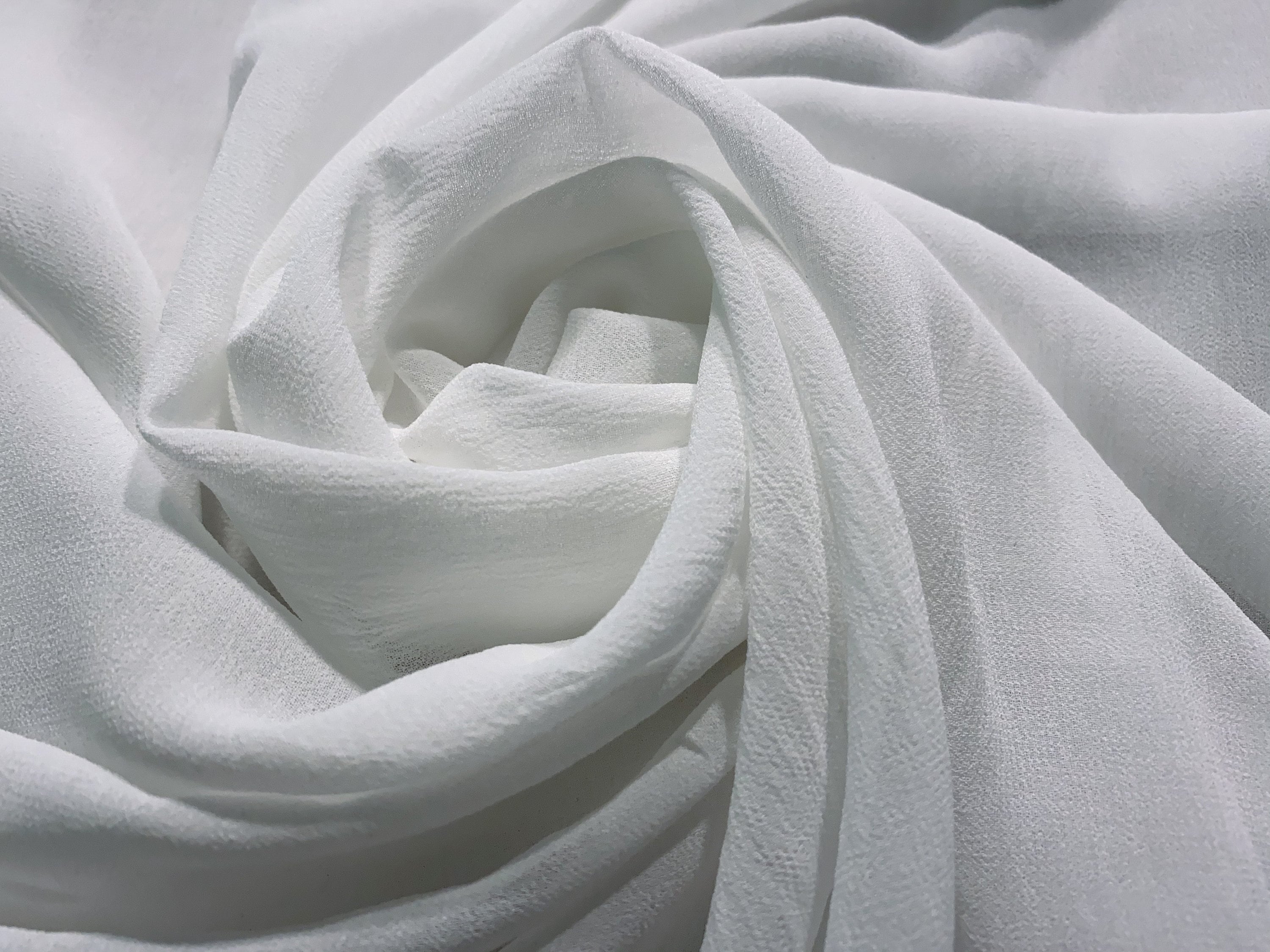 White Chiffon Fabric Solid Sheer 60 Wide Sold by 
