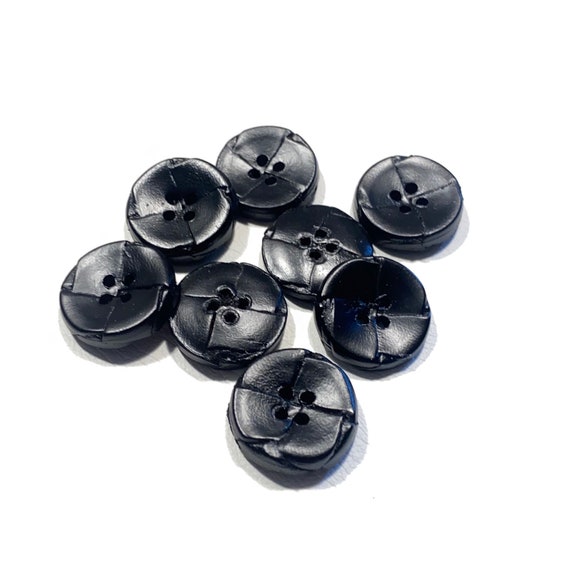 21mm Woven LEATHER Buttons: 13/16