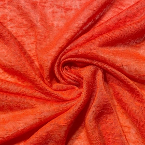Rayon Vivid Red Stretch - Sheer Soft Jersey - Red Orange Solid Colored - Lightweight Knit Fabric - Apparel Fabric by the Yard [F0292]