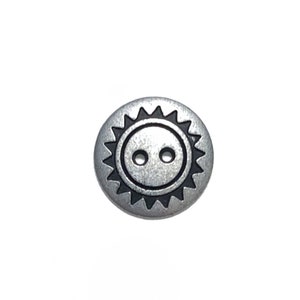 Set of 2-24 Tribal Sun Thick Solid Metal Buttons - 1/2&quot; Size ONLY! - Vintage 70s Southwest Cast Metal 2 Hole Button Set [B4741 - B4744]