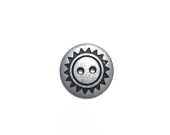 12.5mm Tribal Sun Cast Metal Buttons: 1/2" Vintage 70s Southwest Button (Set of 2-24)