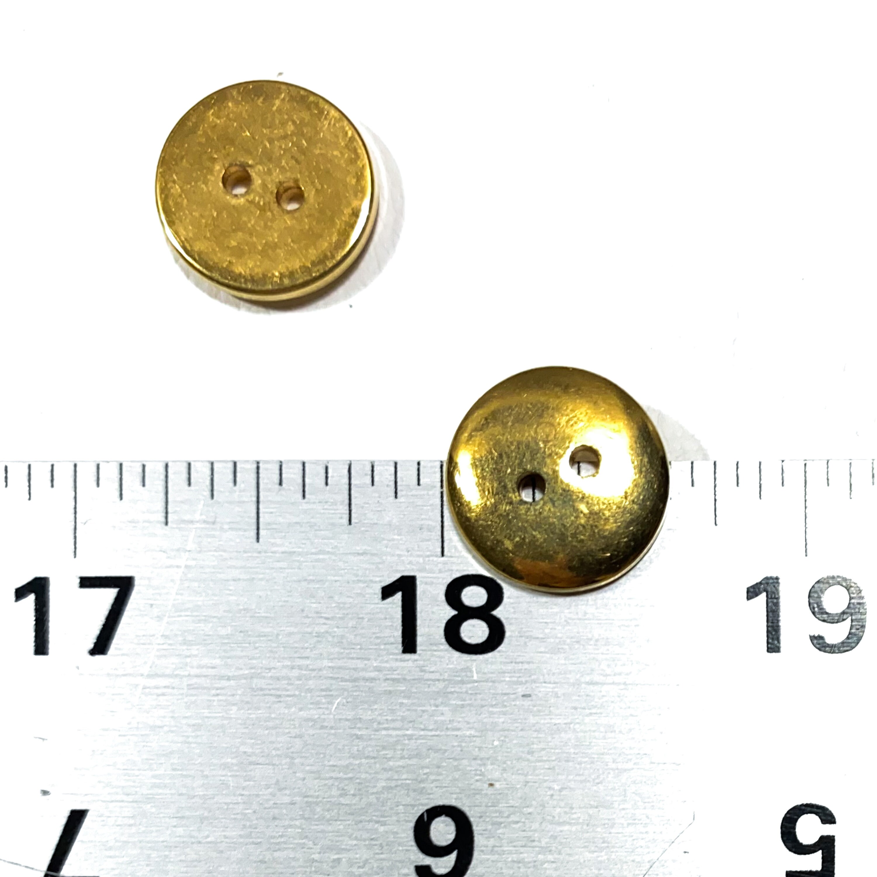 18mm 28L Gold Polished Metal Brushed 4 Hole Button Costume Craft