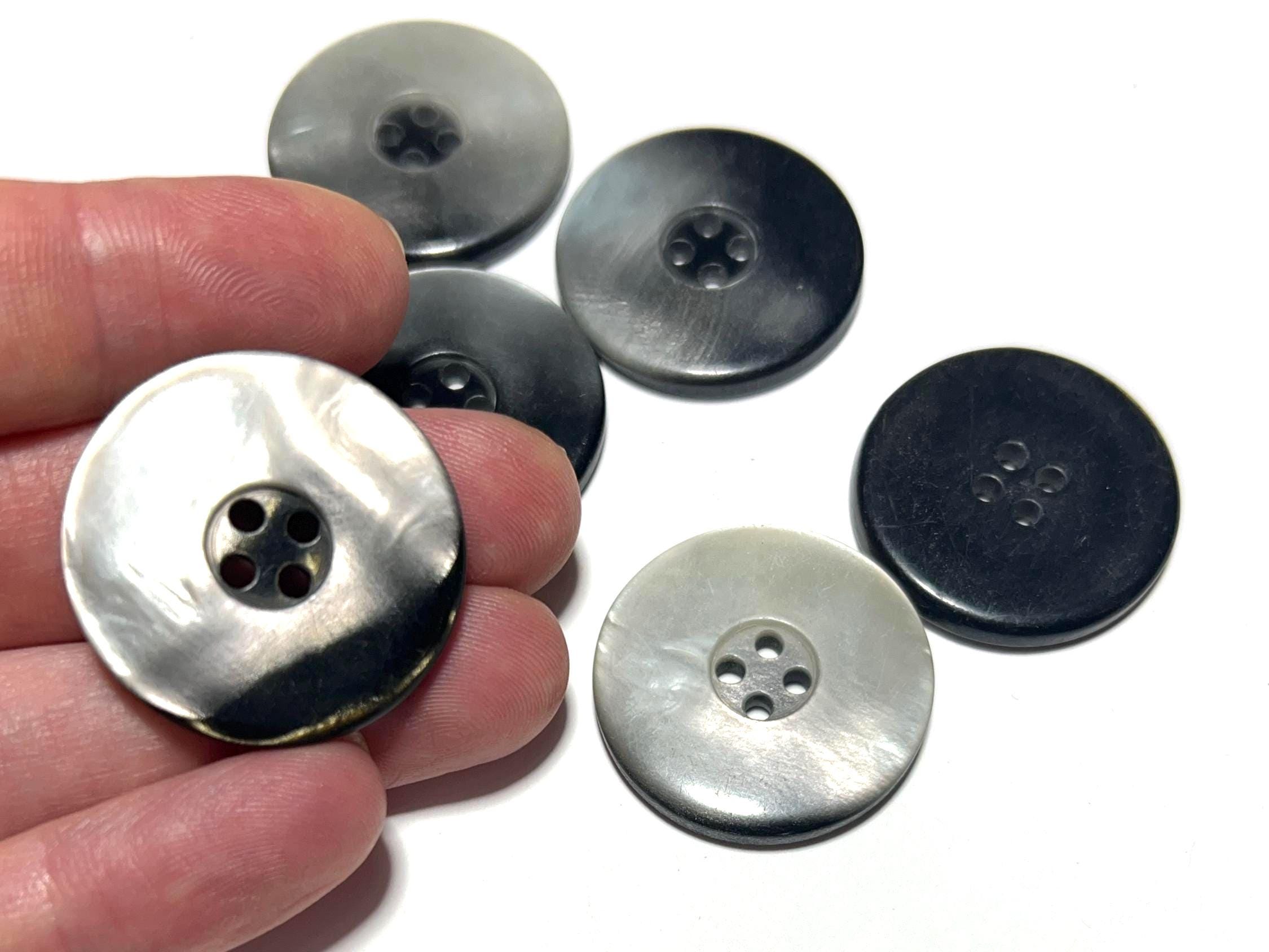 32 mm 光沢シルバーコートボタン：1 1/4インチ 光沢のある特大 60年代