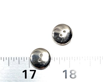 Shiny Silver Chrome Metal Coated Buttons 14 Mm 9/16 22L Metallic