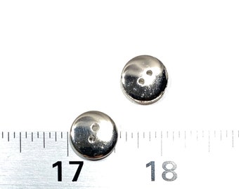 Shiny Silver Chrome Metal Coated Buttons - 14 Mm | 9/16 Shiny Silver Chrome Metal Coated Buttons - 14 Mm | 9/16