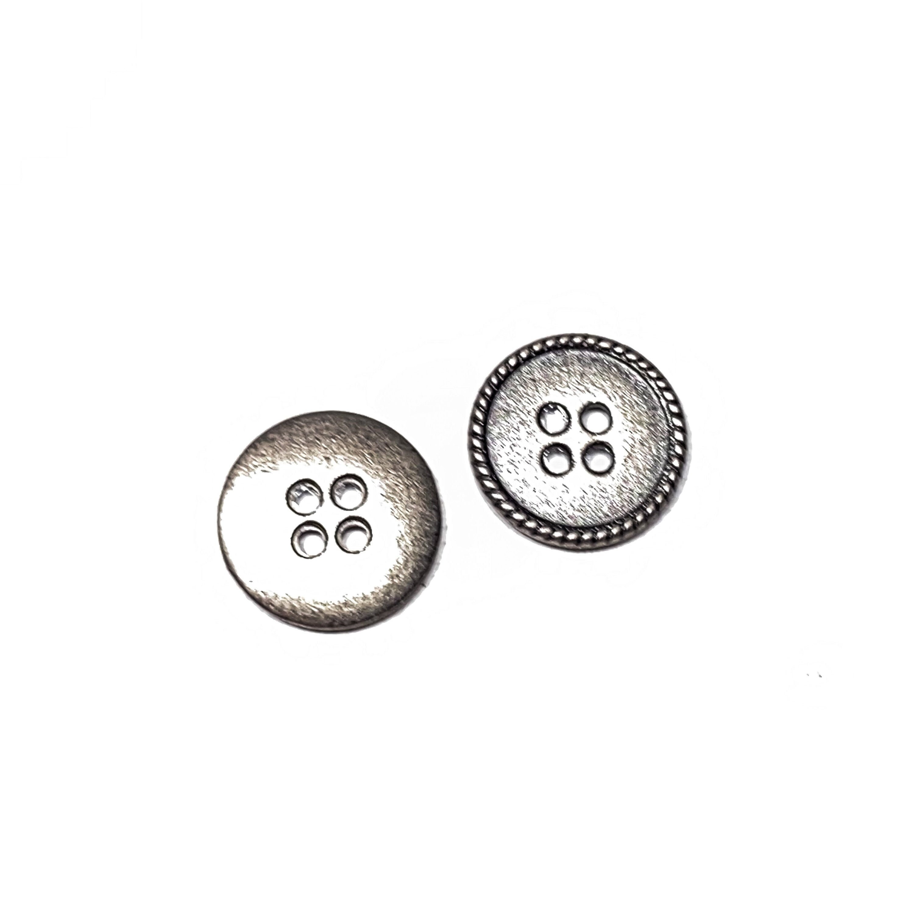 Juego de 6 24 botones de camisa de metal de plata 5 8 Plano de 2 agujeros Borde elevado Diseno de cuerda de cuerda Merceria Pewter Boton de estilo antiguo B421 Etsy Mexico