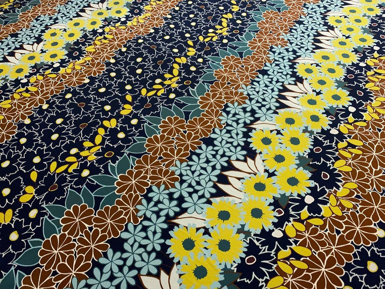 Flower Garden Randig Toppviktskräppe: 136 cm brett klädtyg säljs per meter bild 8