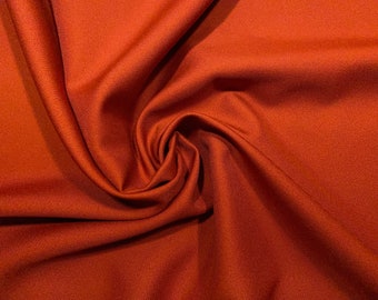 1 YD PIECE Gabardine - RUST Red / Terra Cotta - High Quality Suiting Fabric - Retro Bespoke Vintage Deadstock Apparel Fabric [F0533]