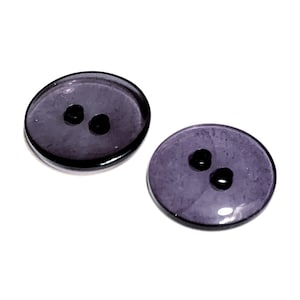 15mm Purple Glossy Clear Acrylic Resin Buttons - 5/8&quot; | 24L - Dense and High Quality! Authentic Vintage 60s Buttons [B3428]