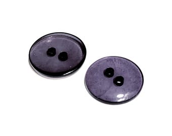 15 mm Lila glänzende klare Acrylharz Knöpfe: 5/8 Zoll dichte Vintage 60s Knöpfe (Set von 4-24)