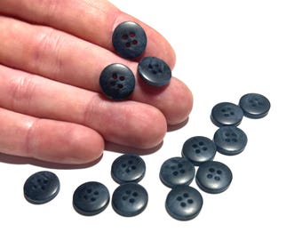 13 mm marineblauwe harswerveling KLEINE overhemdknopen: 1/2" vintage overhemd-/blouseknopen (12-50 stuks)