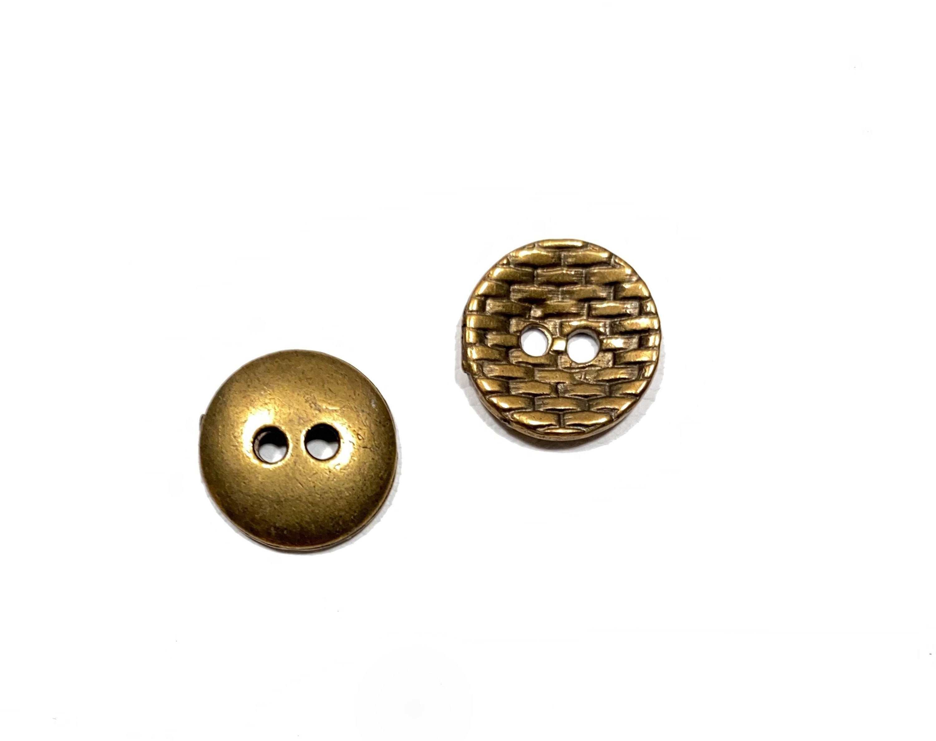 18mm 28L Gold Polished Metal Brushed 4 Hole Button Costume Craft