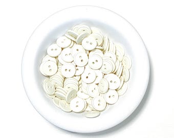 15mm MATTE Ivory/Off-White Buttons: 5/8" Vintage 60s Shirt Buttons (Set of 6-24)