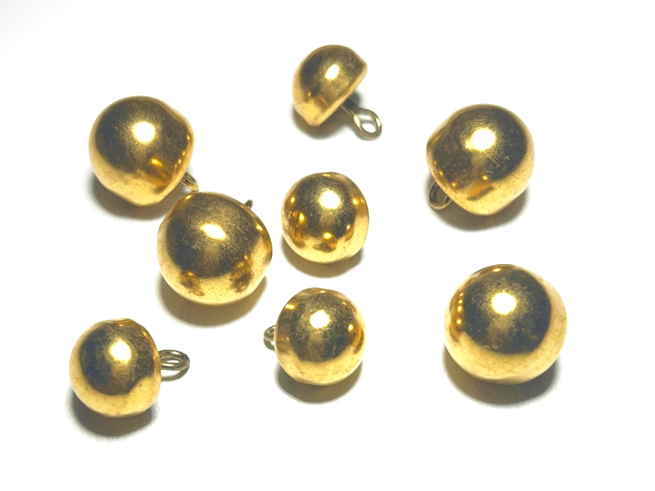 15mm | 19mm Gold Metal Ball Buttons: 5/8