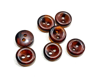12,5 mm mahoniebruine harsknopen: 1/2" dikke glanzende vintage shirt-/blouseknopen (set van 50-100)