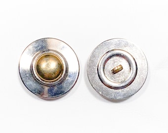 30mm Space Race Oversize Shank Button: 1 1/4" Vintage Metallic Coat Buttons (Set of 1-4)