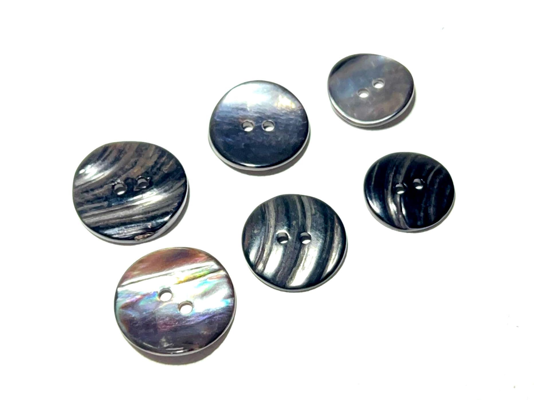 Set of 2-24 Mussel Shell Buttons - 3 SIZES: 11/16