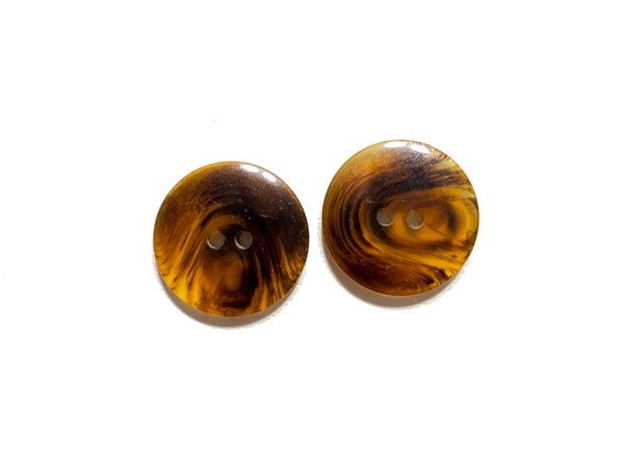 4 Hole 15/16 (23mm) 36L Dark Amber Italian Vintage Clear Buttons