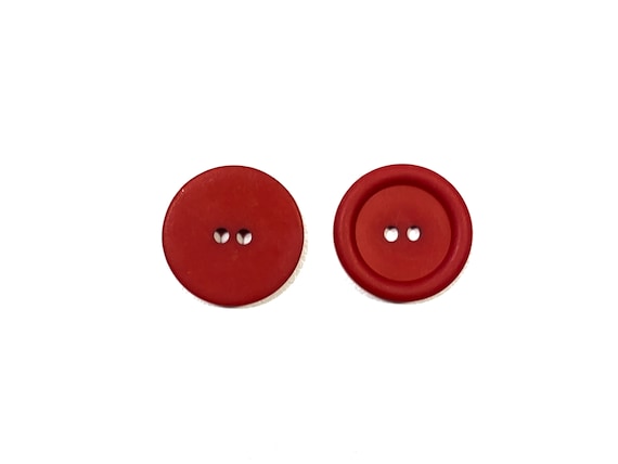20, 12mm 20L Round Red Buttons, Red Shirt Buttons, Bright Red