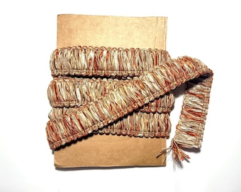 1-2 YDS-borstel, 1,5" franje: taupe/oranje decor/kussens/restanten stoffering