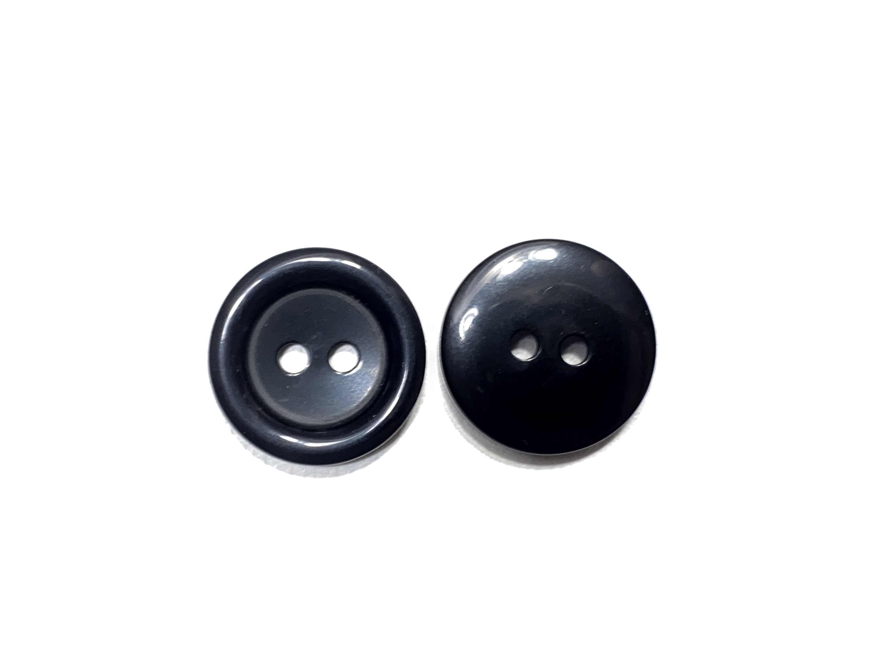 Italian 2 Hole Large Black Button 1-3/8 (34mm) 54L Big Buttons #765