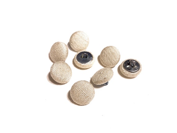 12.5mm Cotton-linen Wire Shank Buttons: 1/2