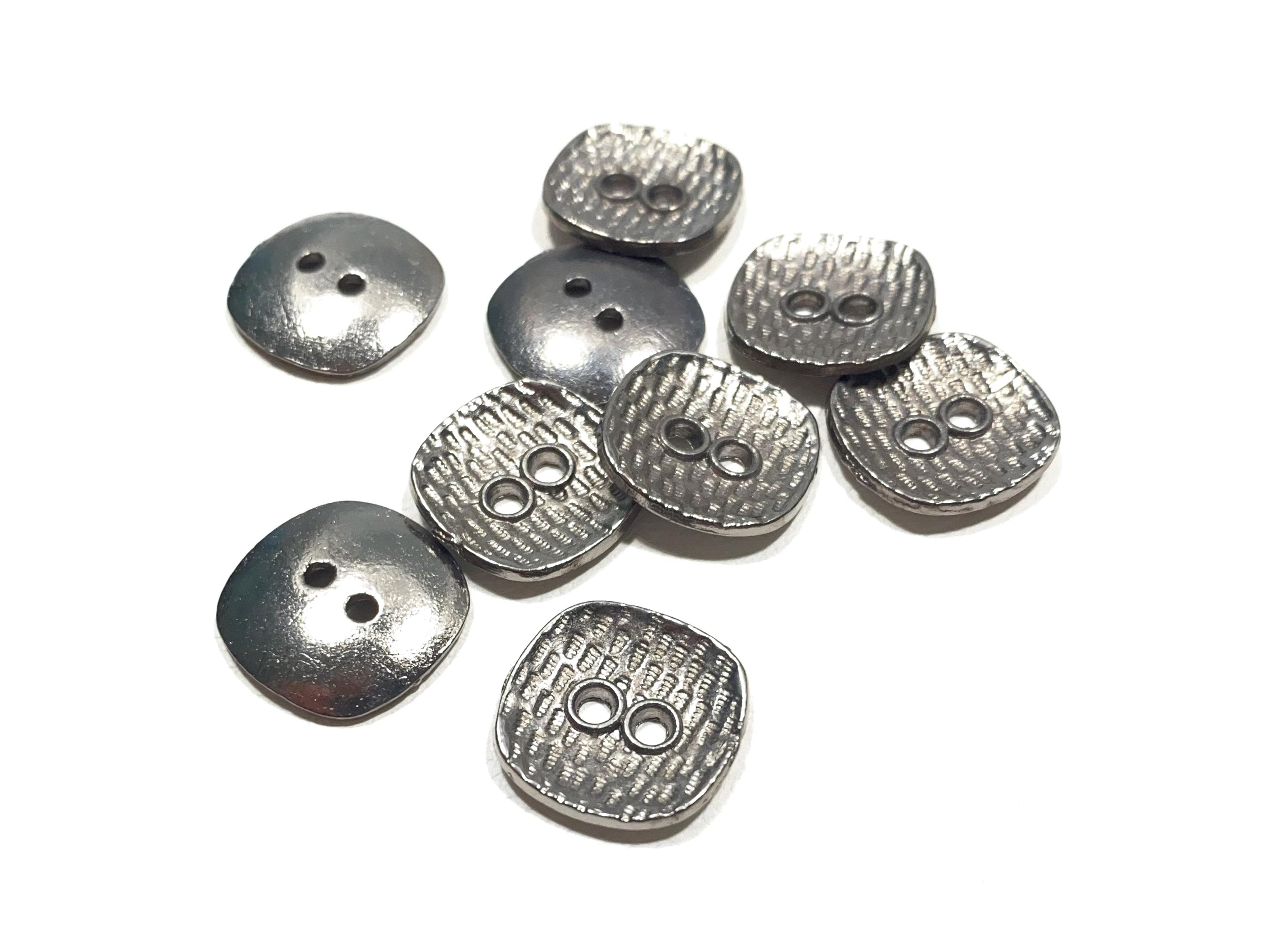 15mm Rounded Square Cast Metal Button: 5/8