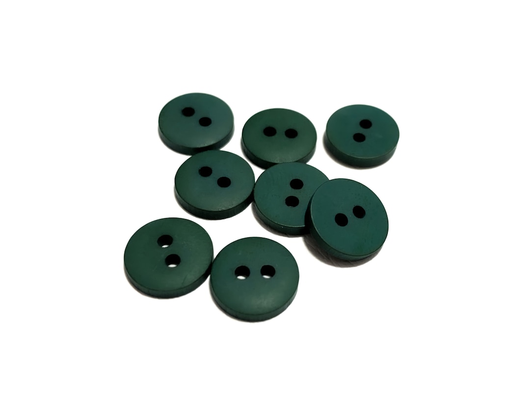 Bottoni in resina a 4 fori per abito, classici e semplici, misure assortite, confezione da 10, Green, 20 mm