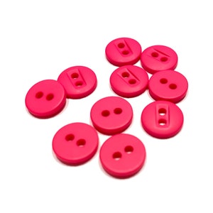 11.5 mm Hot Pink / Vivid Matte Shirt Buttons - 17 L | 7/16&quot; -  8 Colors Available! High Quality Vintage USA Made Buttons [B3269]
