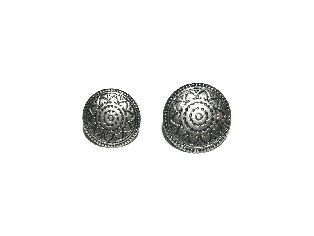 12mm | 15mm Solid Cast Metal Button in 2 SIZES: 1/2