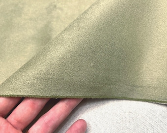 62 x 24" ULTRASUEDE MILANO voorbeeldsnit: saliegroene handtas/rest stof leer