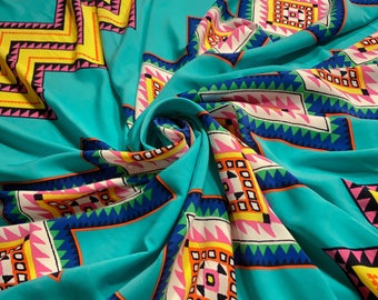 2.5 YDS Laundered Satin Chevron Print: 60" Wide Sueded Hand | Deadstock Fabric Remnant