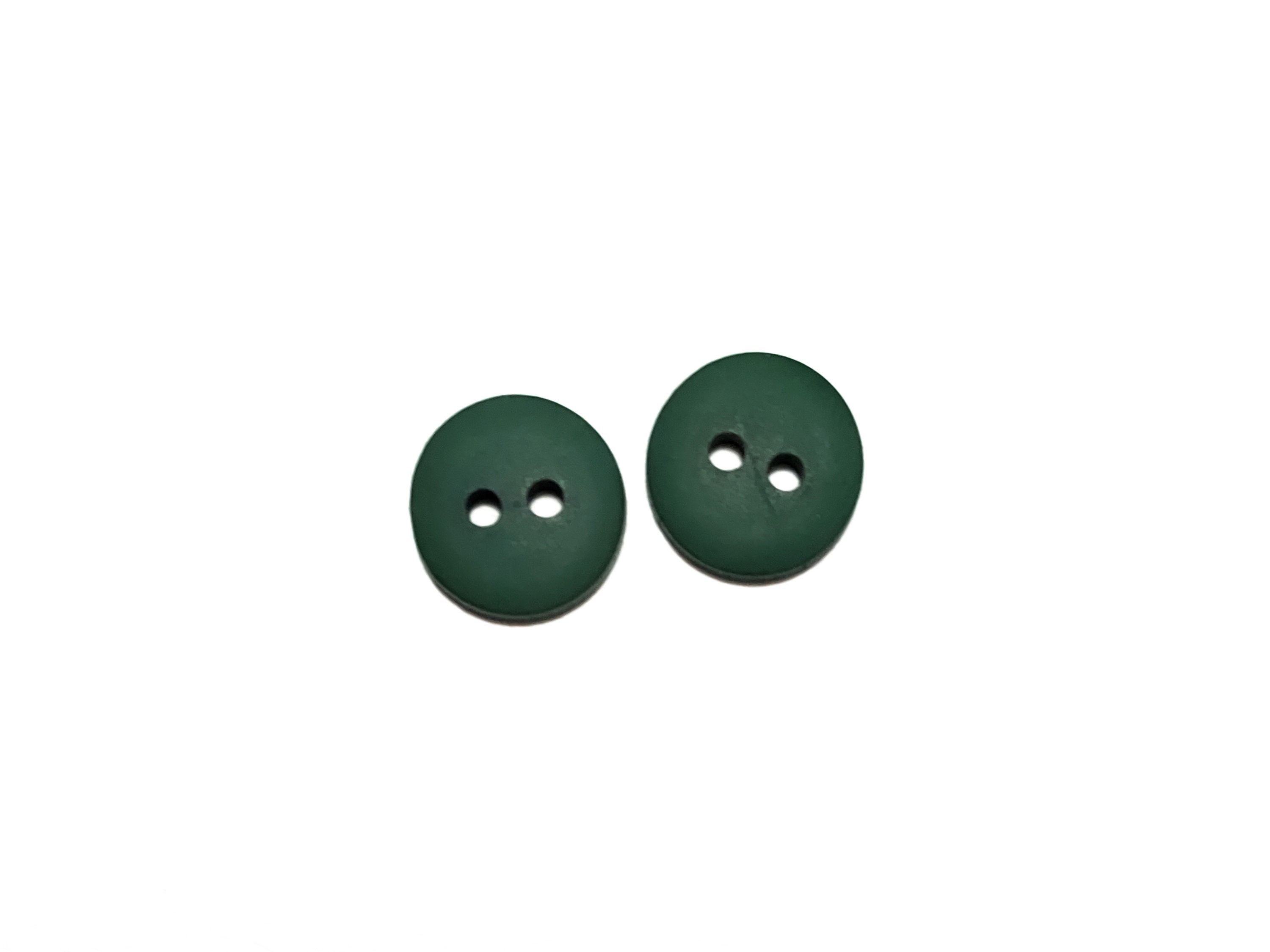 Bottoni In Resina Verde 20 Mm A 4 Fori, Classici E Semplici, Confezione Da 10