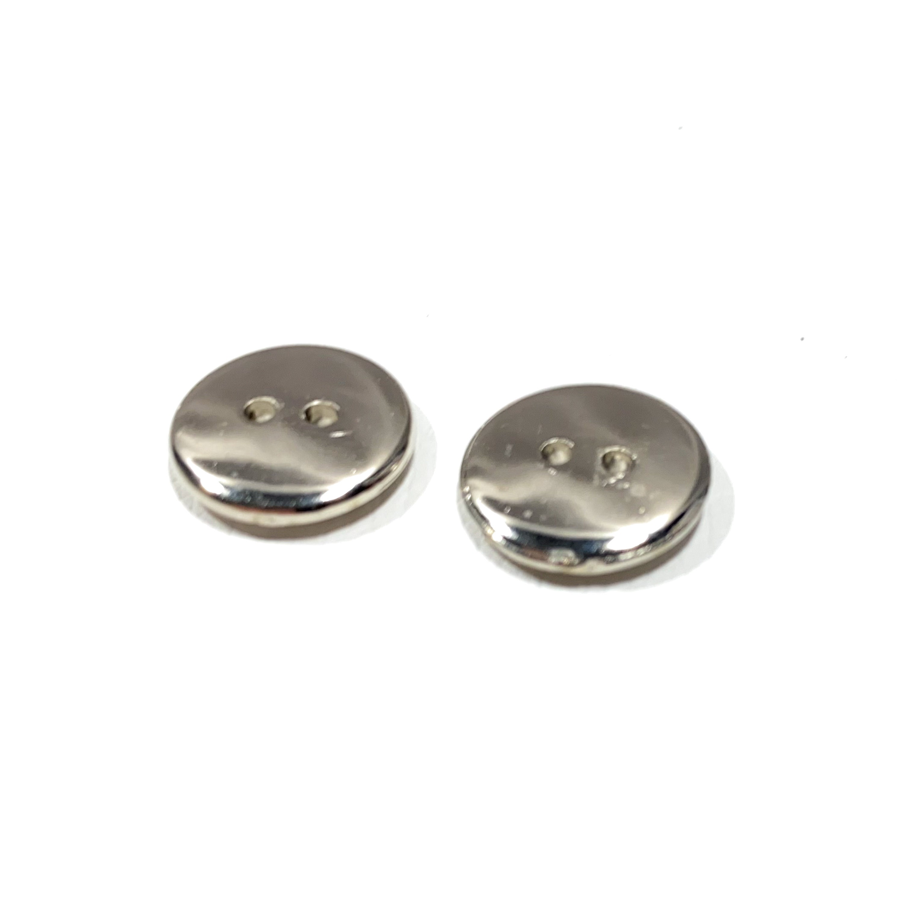 Shiny Silver Chrome Metal Coated Buttons 14 Mm 9/16 22L Metallic