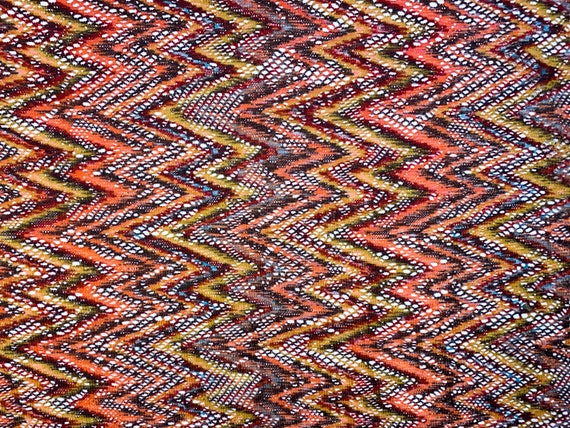 Raschel Knit Slight Stretch Big Zig Zag Brown Orange Red Etsy Raschel Knit Slight Stretch Big Zig Zag Brown Orange Red Etsy