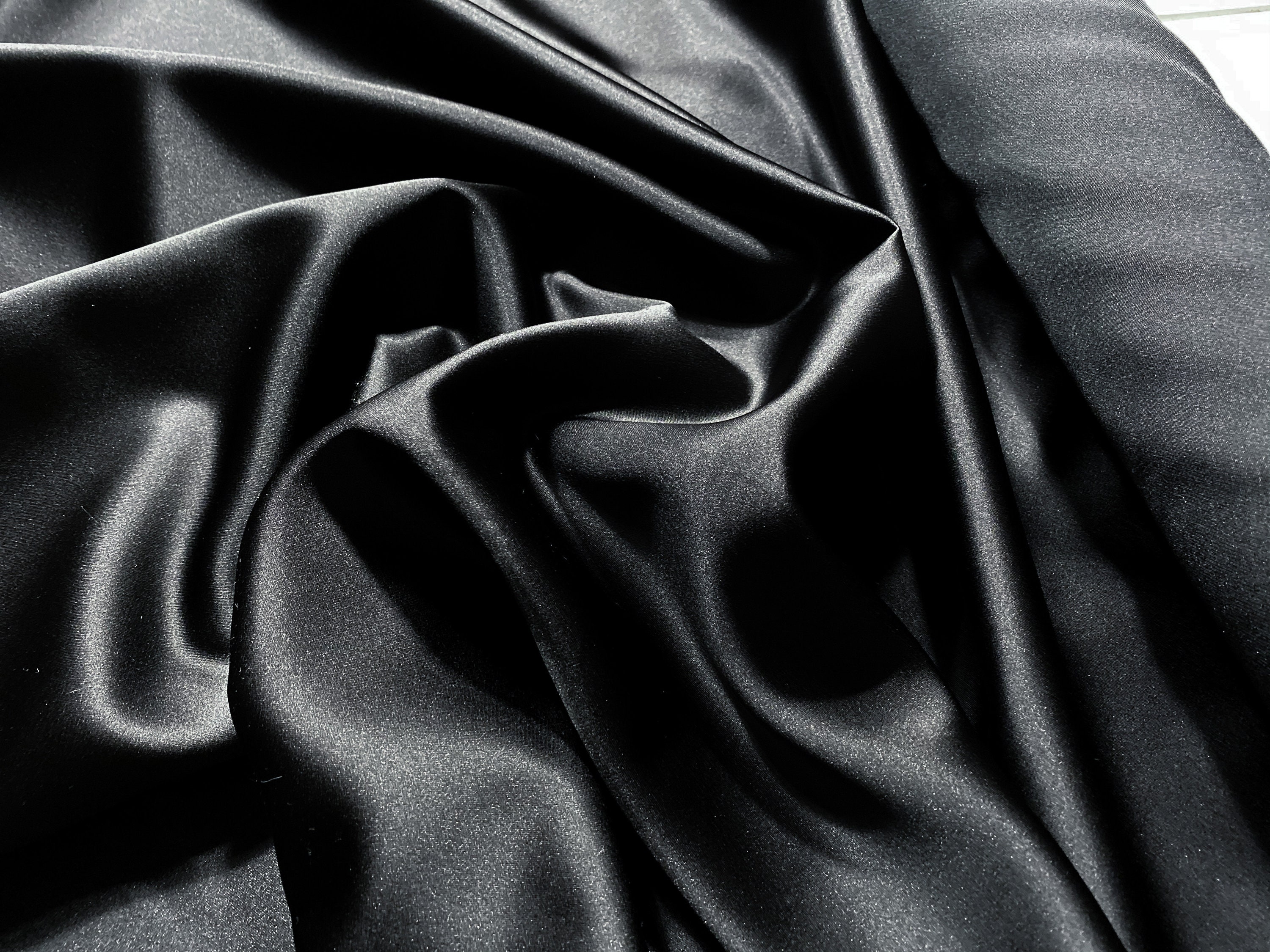 50 PIECE Black Satin Suiting Great Weight Solid Black Lustrous Formal  Couture Sleek Suiting Deadstock Apparel Fabric Remnant F0687 -  Canada