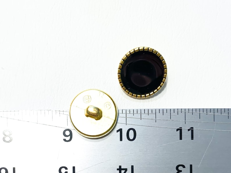Shank Button Gold Rim 20mm Vintage Gold Rim Shank Buttons: 13/16