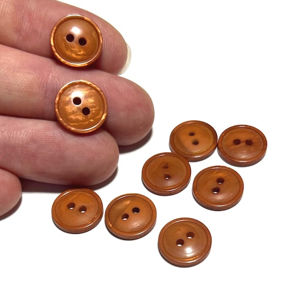 Lot De 4 Grands Boutons En Résine Dorée Vintage - Diamètre 45 Mm - Pour Manteaux, Vestes, Artisanat