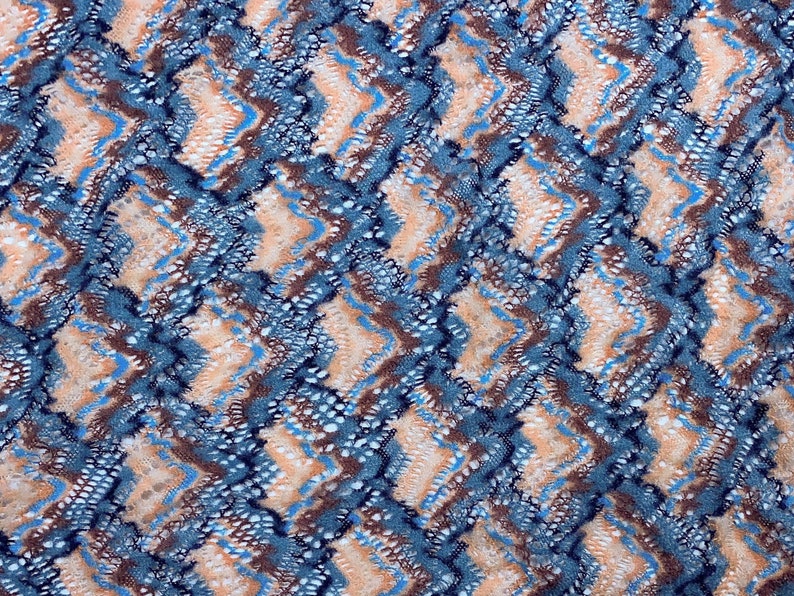 Stretchy Raschel Knit Pretty Stretch Lace Mesh Blue / Etsy