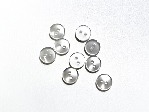 Lot De 7 Boutons Vintage En Résine Argentée 24x24 Mm - Carrés, France